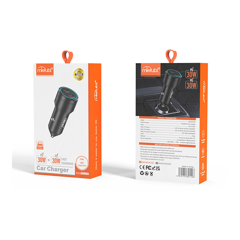 شارژر فندکی میتوبل 2پورت PD60W مدل MTB-CC10